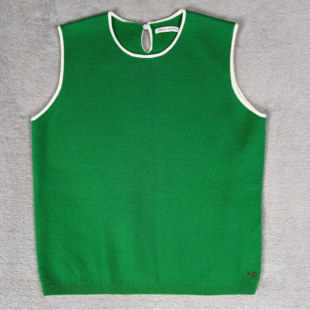 Frances Valentine‎ Darling Shell Women's XS Merino Wool Sleeveless Top Green